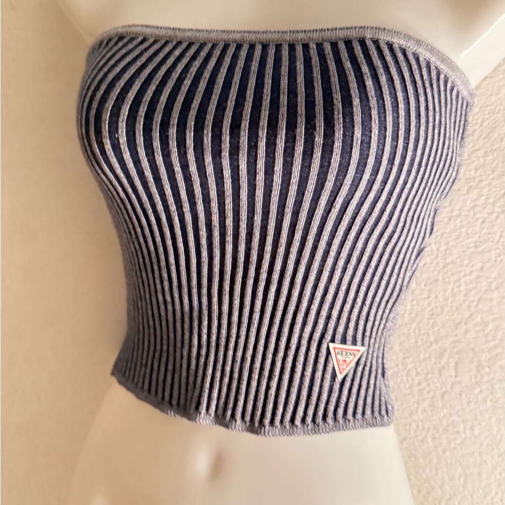 Guess striped ribbed tube top XS